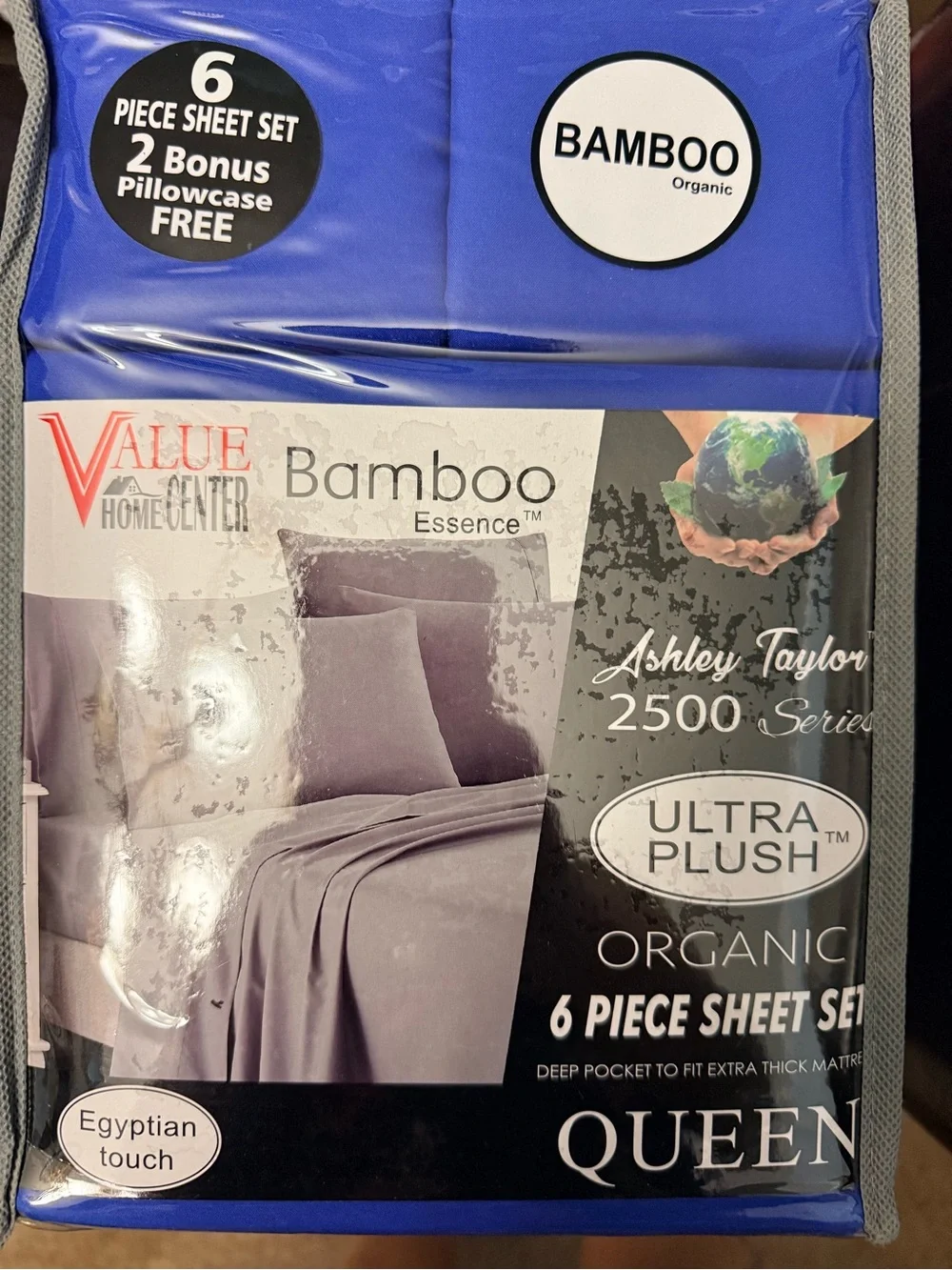 Ashley Taylor Royal Blue Bamboo Sheet Set - Queen. New.